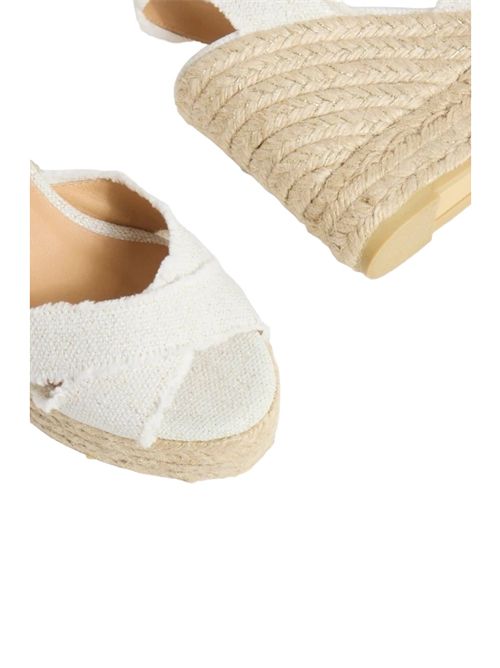 Bromelia women's espadrilles in ivory metallic linen Castaner | BROMELIA8EDBLANCO ORO